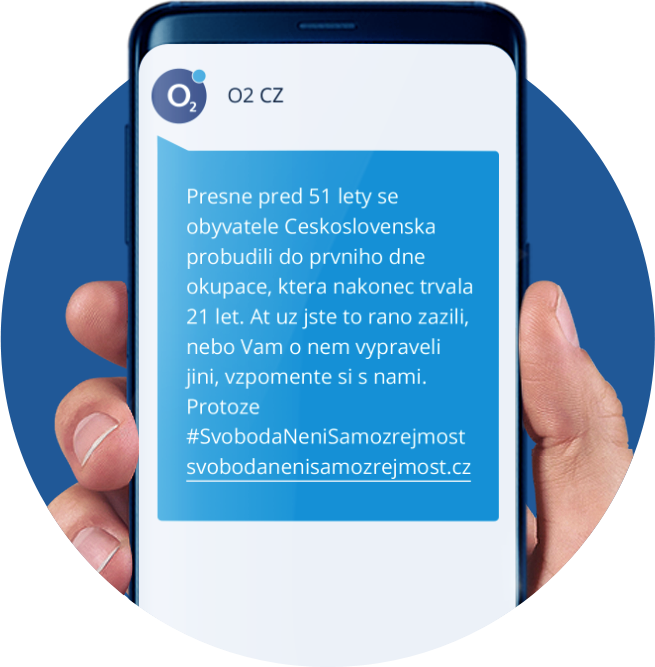 Atmosféru tehdejších pohnutých dní našim zákazníkům připomeneme formou SMS